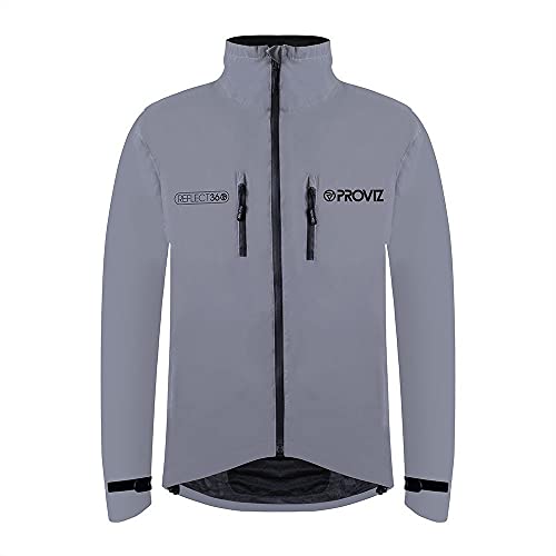 Proviz Men's Reflect 360 Cycling Jacket Proviz - Silver/Reflective, Medium, Silver (Argenté/Gris Réfléchissant), Medium