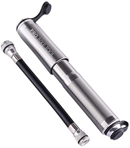 PRO BIKE TOOL Mini Bike Pump Fits Presta and Schrader - High Pressure PSI - Reliable, Compact & Light - Bicycle Tire Pump for Road, Mountain and BMX Bikes