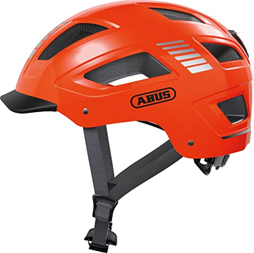 ABUS Hyban 2.0 City Helmet - Durable Bicycle Helmet for Daily Use with ABS Hard Shell - for Women and Men - Orange, Size L