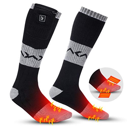 day wolf Heated Socks,Electric Socks 7.4V 2200MAH Battery Rechargeable Foot Warmer Winter Skiing, Motorcycle,Cycling,Hiking, Working, Hunting, Camping, Warm Socks for Men & Women