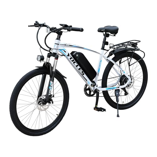 26' Electric Bike for Adult. 2601 eBike with 250W High-Speed Brushless Motor. Electric Bicycle Built-in 36V-8AH Removable Li-Ion Battery, Shimano 7 Speed, G51 LCD Display, Dual Disc Brake