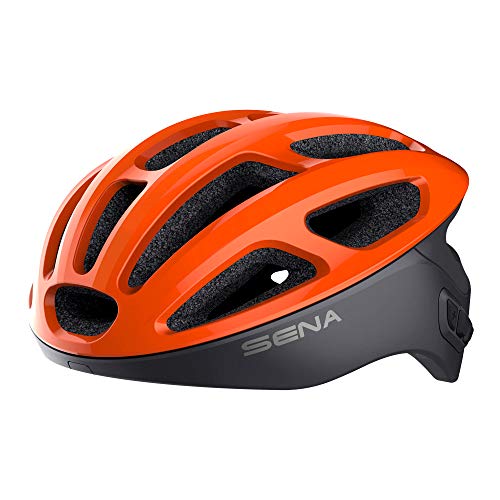 Sena R1 Smart Cycling Helmet (Electric Tangerine, Large)