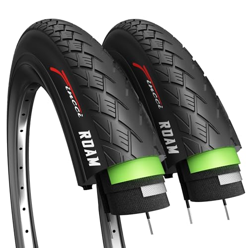 Fincci Roam Pair 700X35c Tyres 37-622 with 3mm Antipuncture Protection for Cycle Road Hybrid Touring Electric Bike Bicycle Tyre (Pack of 2)