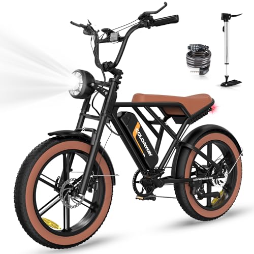 COLORWAY Electric Bikes,20'' Off-Road EBike with 4.0 Fat Tire,250W Motor and 48V 15Ah Battery, 7-Speed City Bike, Elecrtic Bicycle with LCD Display, Dual Disc Brake,Range up to 45-100KM.